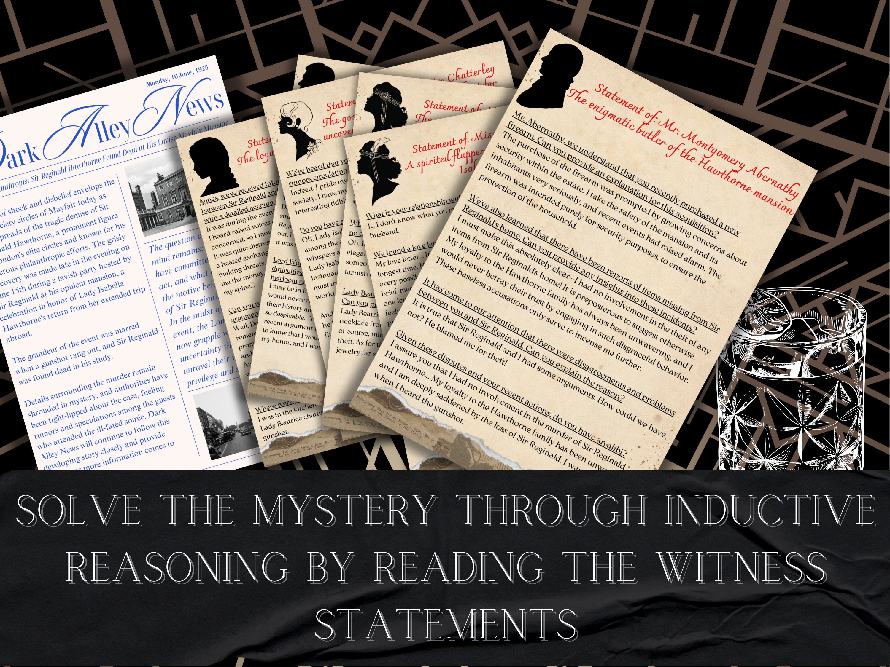 Unsolved case files game kit murder mystery game custom gift party game