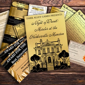 Murder Mystery Party Game for 6 Guests Dinner Party DIY Printable Mystery Game for party game halloween holiday party game puzzle kit