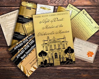 Murder Mystery Party Game for 6 Guests Dinner Party DIY Printable Mystery Game for party game halloween holiday party game puzzle kit
