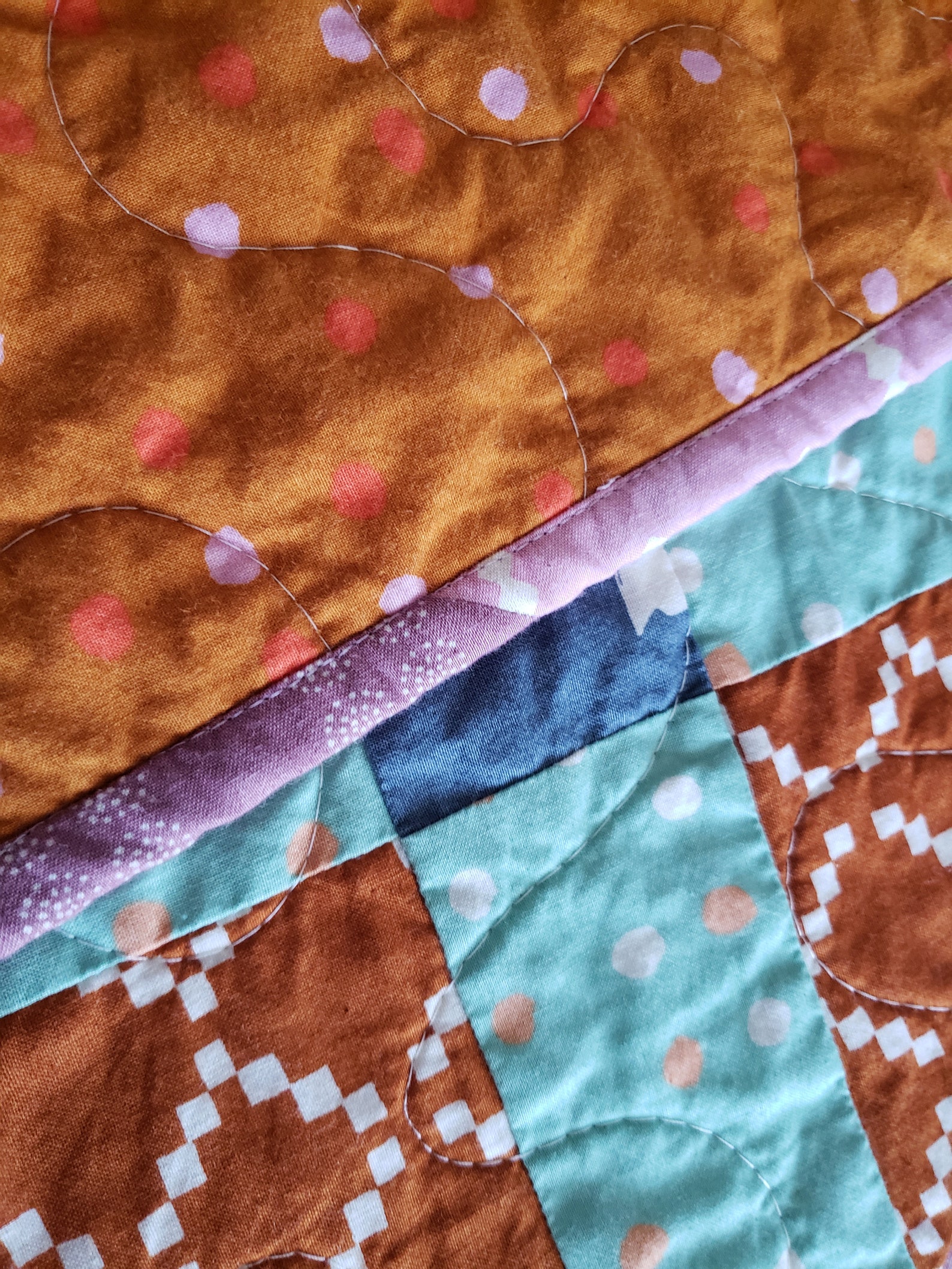 Modern Handmade Patchwork Throw Quilt Multi-color Blanket Bright ...
