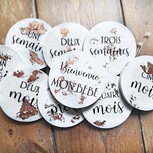 Carte étape nouveau né "bienvenue mon bébé" de la naissance à un an
