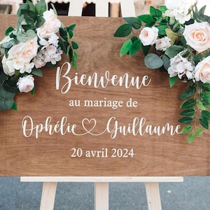 stickers panneau de bienvenue pour mariage, anniversaire, baptême etc. autocollant panneau de bienvenue. stickers mariage. stickers baptême