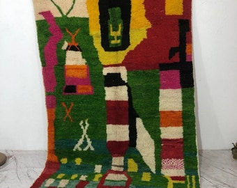 Moroccan Handmade rug ,Beni ourain style Morocco wool Berber Rug, modern rug, Hand woven rug, Azilal Berber style - Brown Rug Morocco