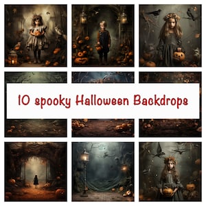 10 Spooky Halloween digital backdrop