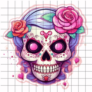 Pastel Clipart, Sugar Skulls PNG, Day of the Dead Clipart, Dia de los Muertos,  Mexican Halloween, Sugar Skull PNG, Sugar Skull Bundle, Teal