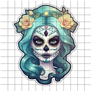 Pastel Clipart, Sugar Skulls PNG, Day of the Dead Clipart, Dia de los Muertos,  Mexican Halloween, Sugar Skull PNG, Sugar Skull Bundle, Teal