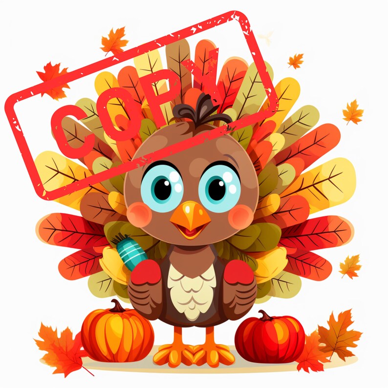 Turkey Clipart Funny Turkey Face Thanksgiving Clipart - Etsy