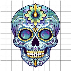Pastel Clipart, Sugar Skulls PNG, Day of the Dead Clipart, Dia de los Muertos,  Mexican Halloween, Sugar Skull PNG, Sugar Skull Bundle, Teal