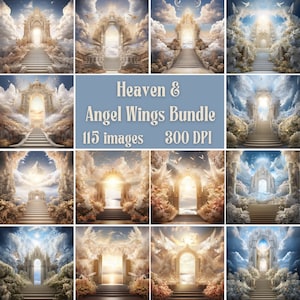 Gold Angels Wings White Clouds Memorial Background Heaven Backdrop