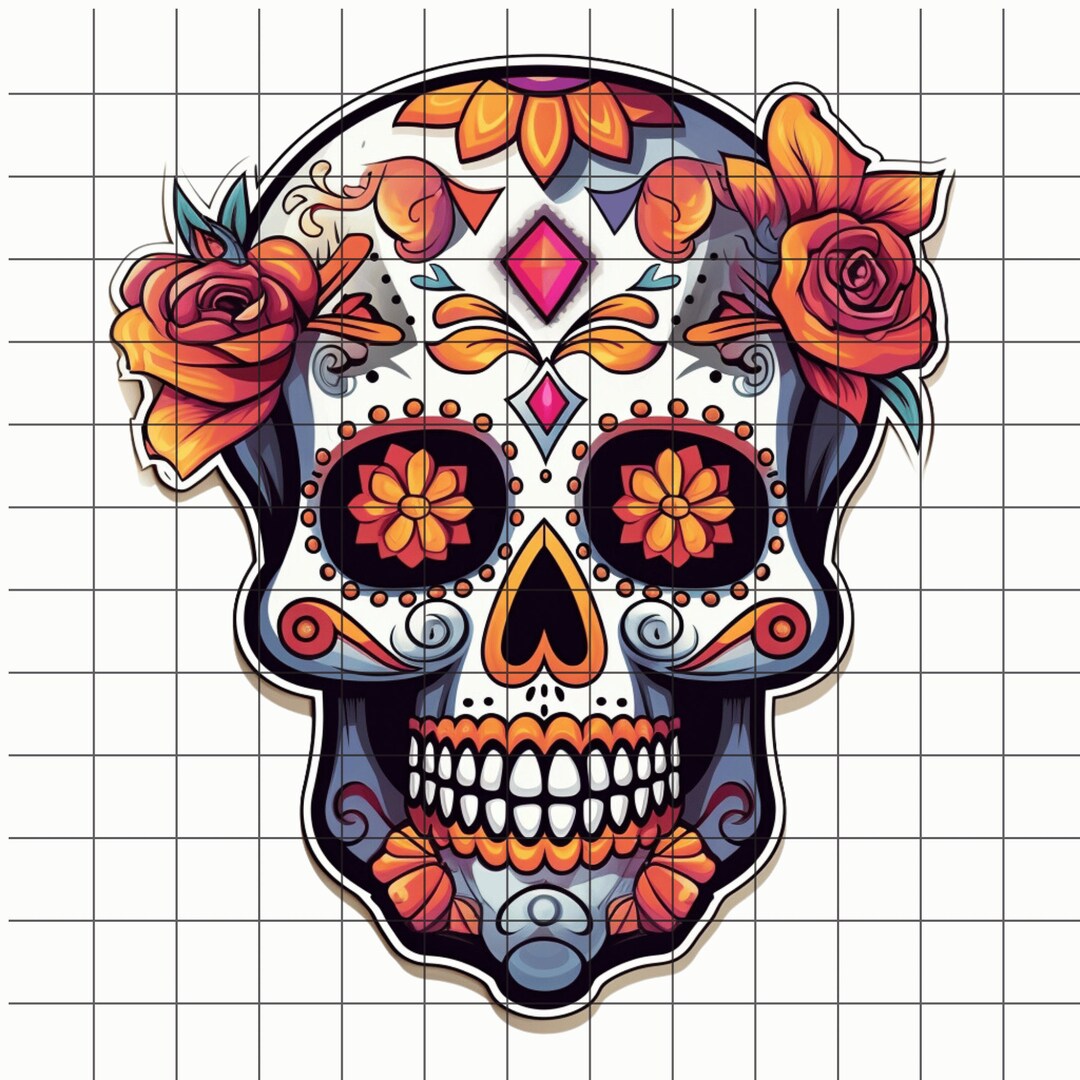 Sugar Skull PNG Bundle, Dia De Los Muertos Clipart, Day of the Dead ...