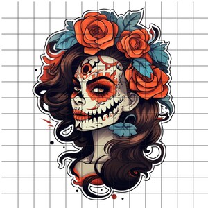 Dia de los Muertos Clipart, Day of the Dead Clipart, Sugar Skulls PNG, Mexican Halloween, Sugar Skull PNG, SSugar Skull Bundle, Cinco de May