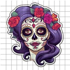 Crânes de sucre PNG, Dia de los Muertos Clipart, Day of the Dead Clipart, Halloween mexicain, Sugar Skull PNG, Skeleton Clipart, Bundle, Cinco