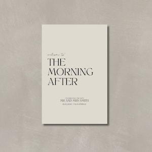 The Morning After Wedding Brunch Post Wedding Brunch Welcome Sign Neutral Organic Modern Printable Wedding Poster