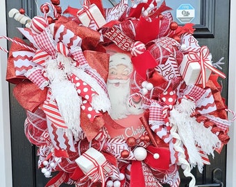 Christmas Luxury light up Santa  Front Door Wreath