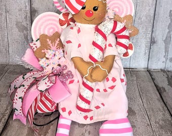 Candy Cane Gingerbread Christmas Centrepiece