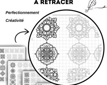 Praktische Zeichenübungsblätter: 25 Mini-Mandalas zum Nachzeichnen, um Ihre Mandala-Zeichenfähigkeiten zu verbessern.