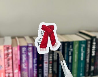 Red Scarf Sticker, Kindle Sticker, Gifts for Girls, Laptop Sticker