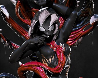 Gwenom - 3d gedruckte Fanart Statue Figur