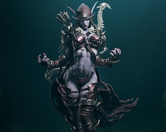 World of Warcraft - Sylvanas - 3d Printed Fanart Statue Figure Kit