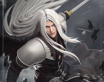 Final Fantasy VII - Sephiroth - 3d printed Fanart Statue Kit Figure