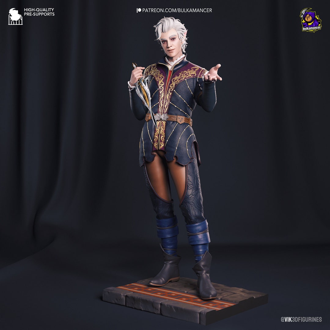 Baldurs Gate 3 Astarion 3d Printed Statue Figure Etsy