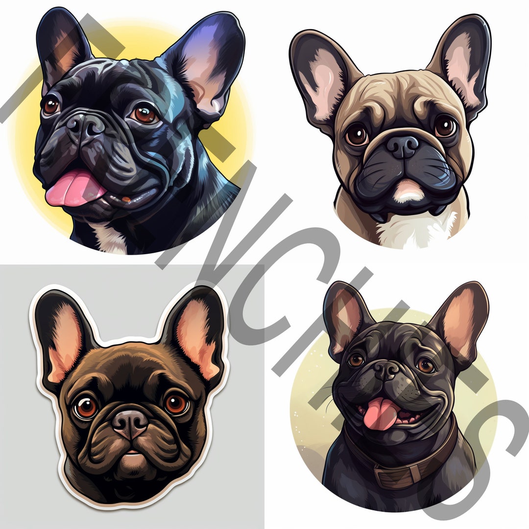 Adorable French Bulldog Emoji PSD and PNG Bundle Etsy