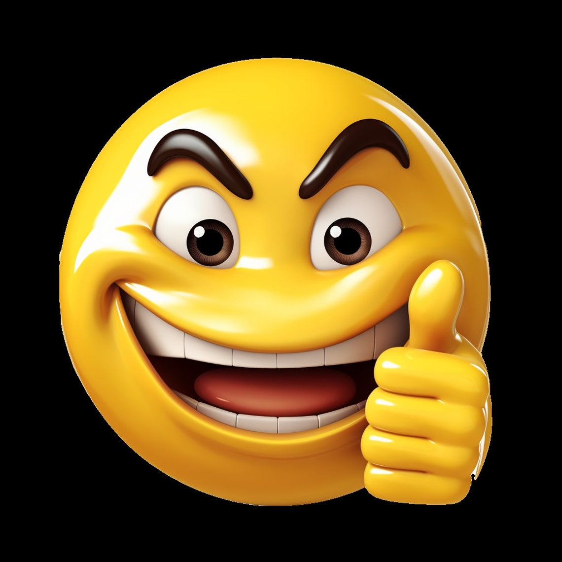 Smiling Face Thumbs up Emojis Design Bundle 23 PSD and 23 PNG Files Etsy