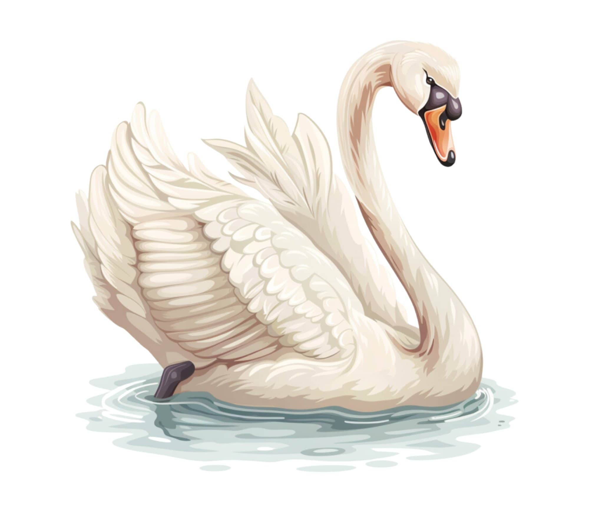 White Swan Clipart PNG Sublimation Animal Art Print Illustration - Etsy