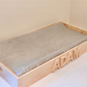 Changing pad deals wooden tray