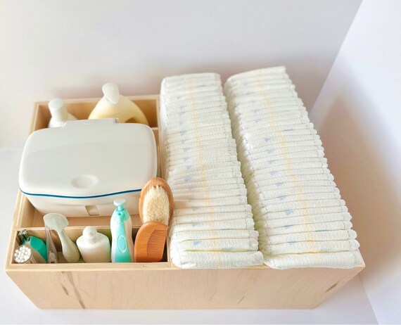 Acrylic + Wood Baby Changing Caddy – Diaper Organizer – Baby Changing –  Bush Acres