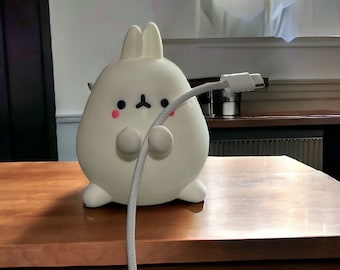 Kawaii Bunny Cable Holder, 3D Printed