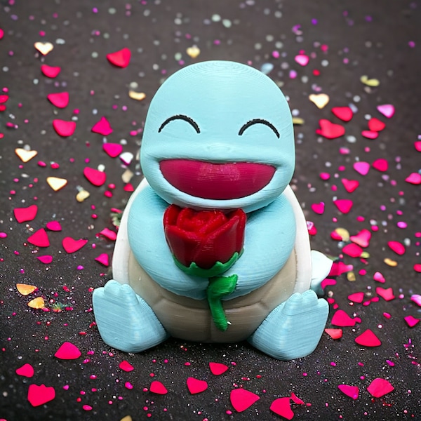 Valentine’s Day Squirtle Holding Rose Pokémon