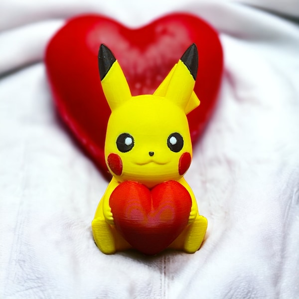 Pokémon Pikachu Holding a Love Heart Figure