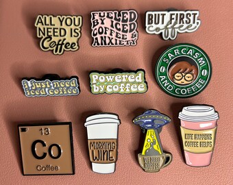 Coffee Lover's Enamel Pins Set: Koffeinsucht Accessoires