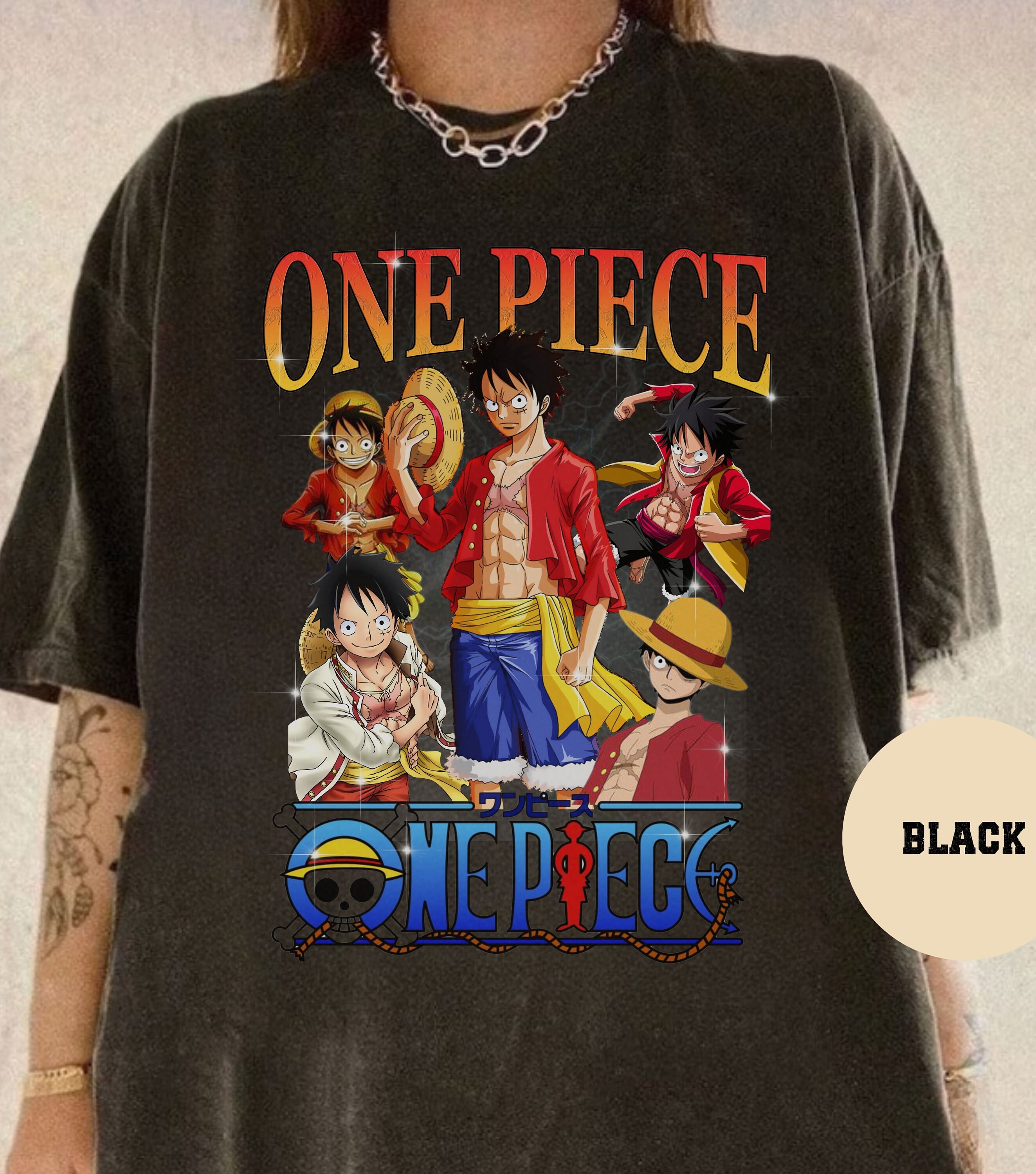 ONE PIECE Portgas D. Ace Anime T-Shirt Size Small Big Print Manga Netflix  Movie