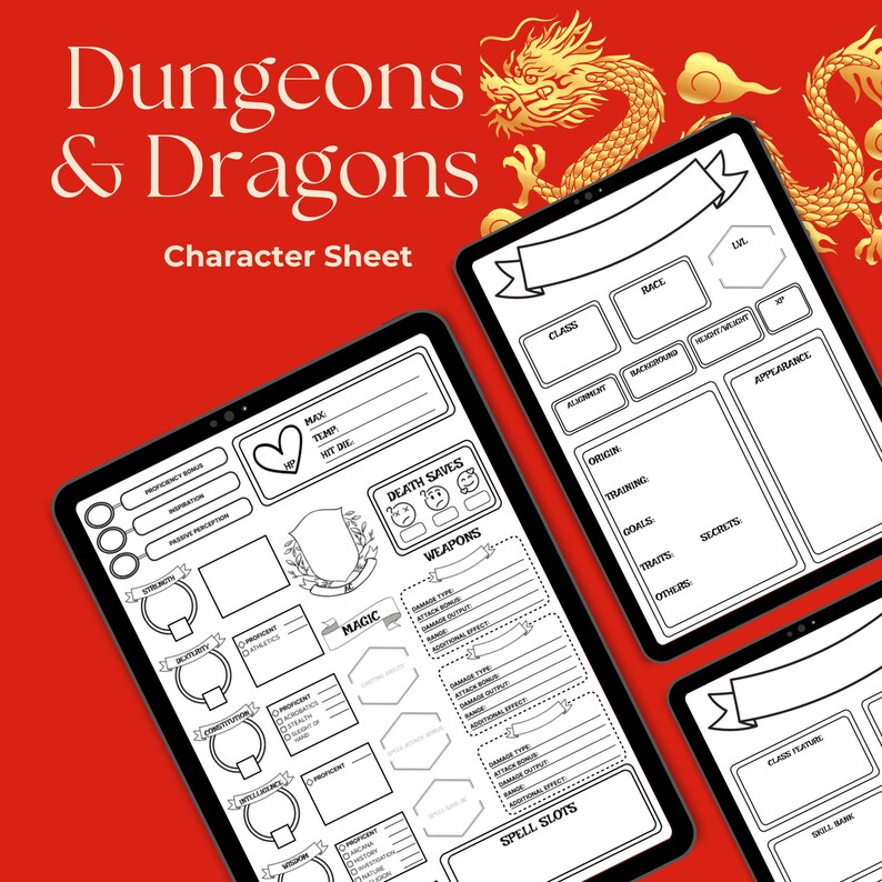 Digital Dnd Character Journal, Dungeons and Dragons 5e Digital Journal