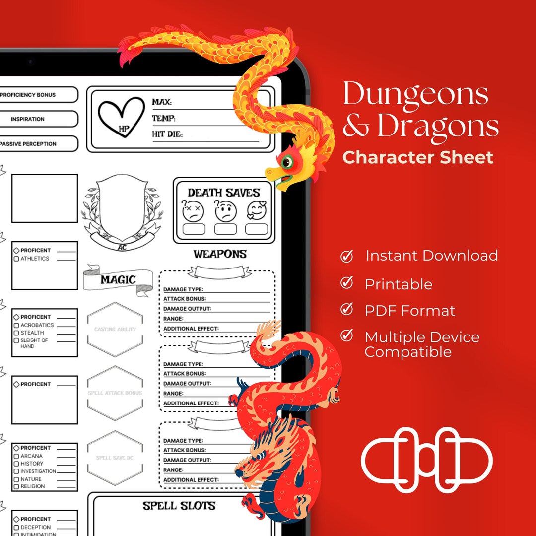 Digital Dnd Character Journal, Dungeons and Dragons 5e Digital Journal