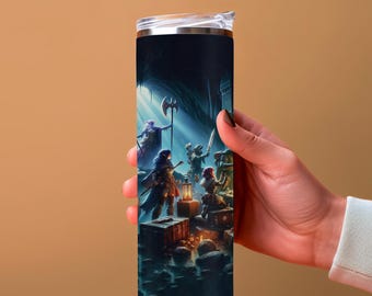 DnD Dungeons and Dragons Dice - Diseño de sublimación de vaso de 20 oz, descarga digital instantánea, recto y cónico, regalo de jugador Dnd PNG de 300 DPI