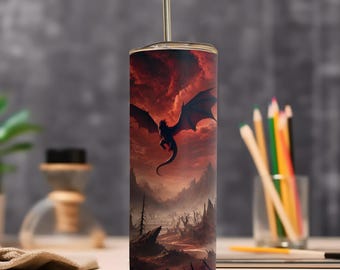 DnD Dungeons and Dragons Dice - Diseño de sublimación de vaso de 20 oz, descarga digital instantánea, recto y cónico, regalo de jugador Dnd PNG de 300 DPI