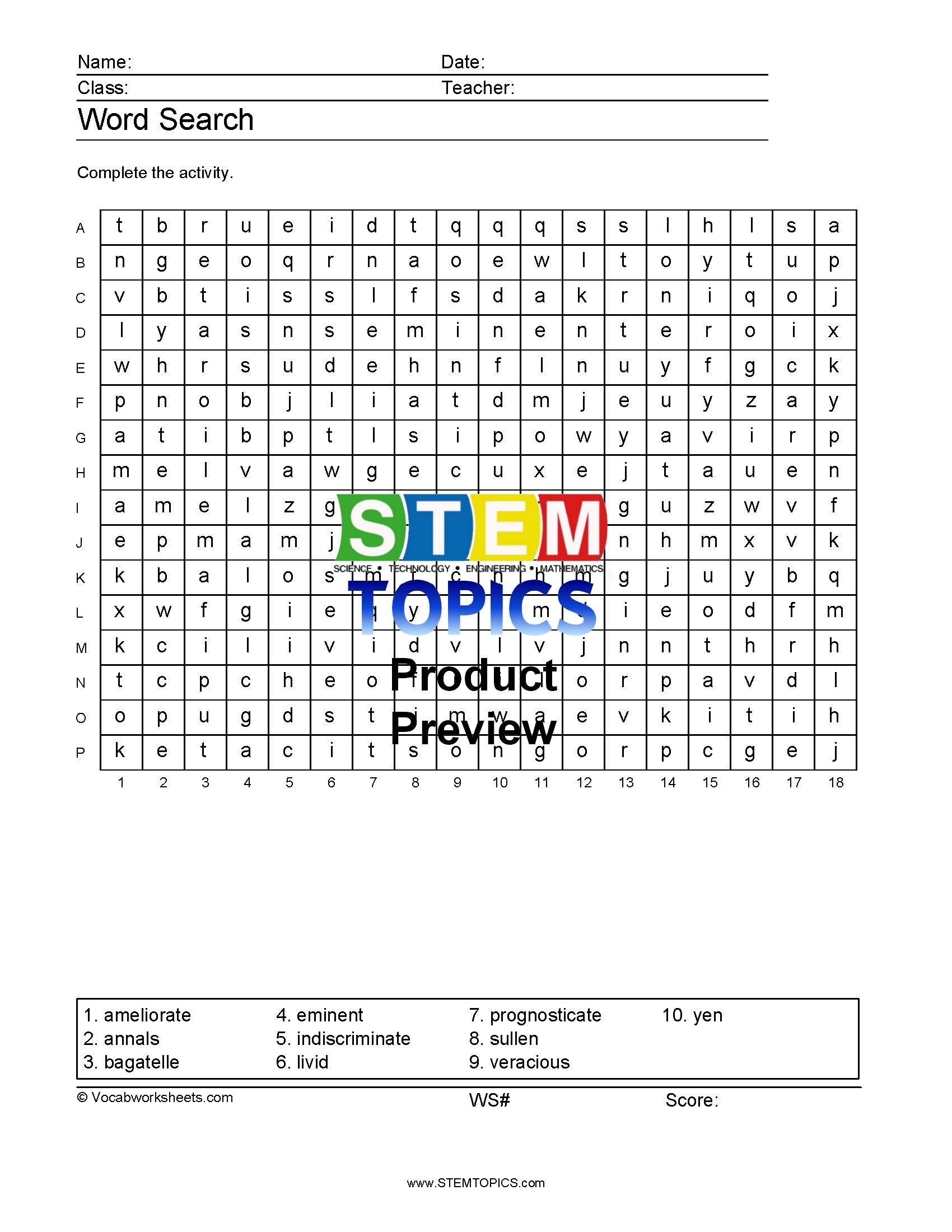 Ninth Grade Vocabulary Worksheets, Full Year, 800 Pages - Etsy