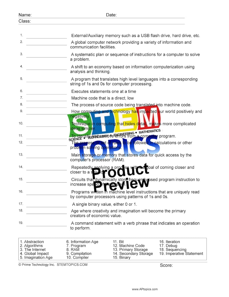 Computer Science Project STEM Worksheets Bundle, 142 Pages - Etsy