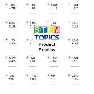 Grade 6 Math worksheets   -  596 pages  -  Full Year