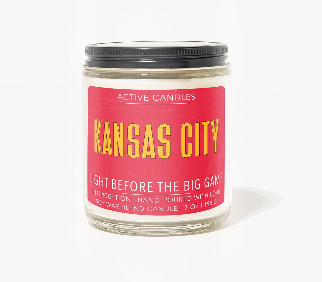 Kansas City Soy Wax Candle Football Candle Kansas City Chiefs Candle