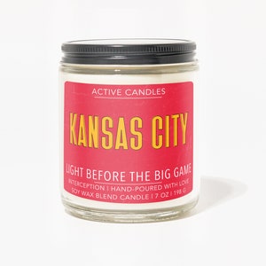 Kansas City Soy Wax Candle | Football Candle | Kansas City Chiefs Candle | Active Candle | Sports Scented Candle