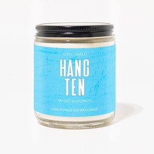 Hang Ten Soy Wax Candle | Surfing Candle | Active Candle | Sports Scented Candle