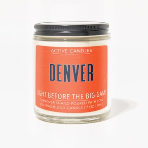 Denver Soy Wax Candle | Football Candle | Denver Broncos Candle | Active Candle | Sports Scented Candle