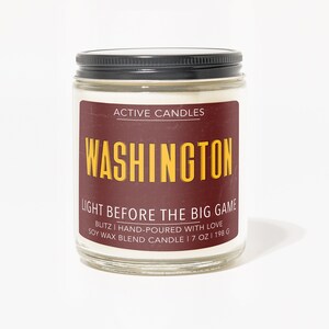 Washington Soy Wax Candle | Football Candle | Washington Commanders Candle | Active Candle | Sports Scented Candle
