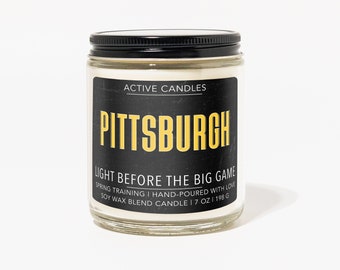 Pittsburgh Soy Wax Candle | Baseball Candle | Pittsburgh Pirates Candle | Active Candle | Sports Scented Candle