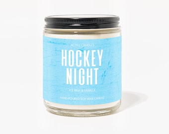 Hockey Night Soy Wax Candle | Active Candle | Ice Hockey Candle | Sports Scented Candle