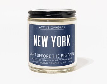 Vela de cera de soja de Nueva York / Vela de béisbol / Vela de los Yankees de Nueva York / Vela activa / Vela con aroma deportivo